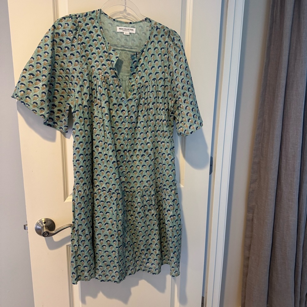 Emerson Fry Amelia Button Mini Dress Crescent Flower Kashmir Cotton | XS / S - Picture 4 of 8